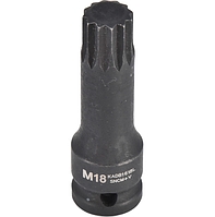 Головка ударна 1/2" SPLINE М18 L77мм для болтів задньої півосі VAG (Audi, WV, SKODA та SEAT) TOPTUL KADB1618L