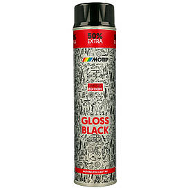 Акрилова фарба спрей чорна Motip Limited Edition Gloss Black RAL 9005 600мл