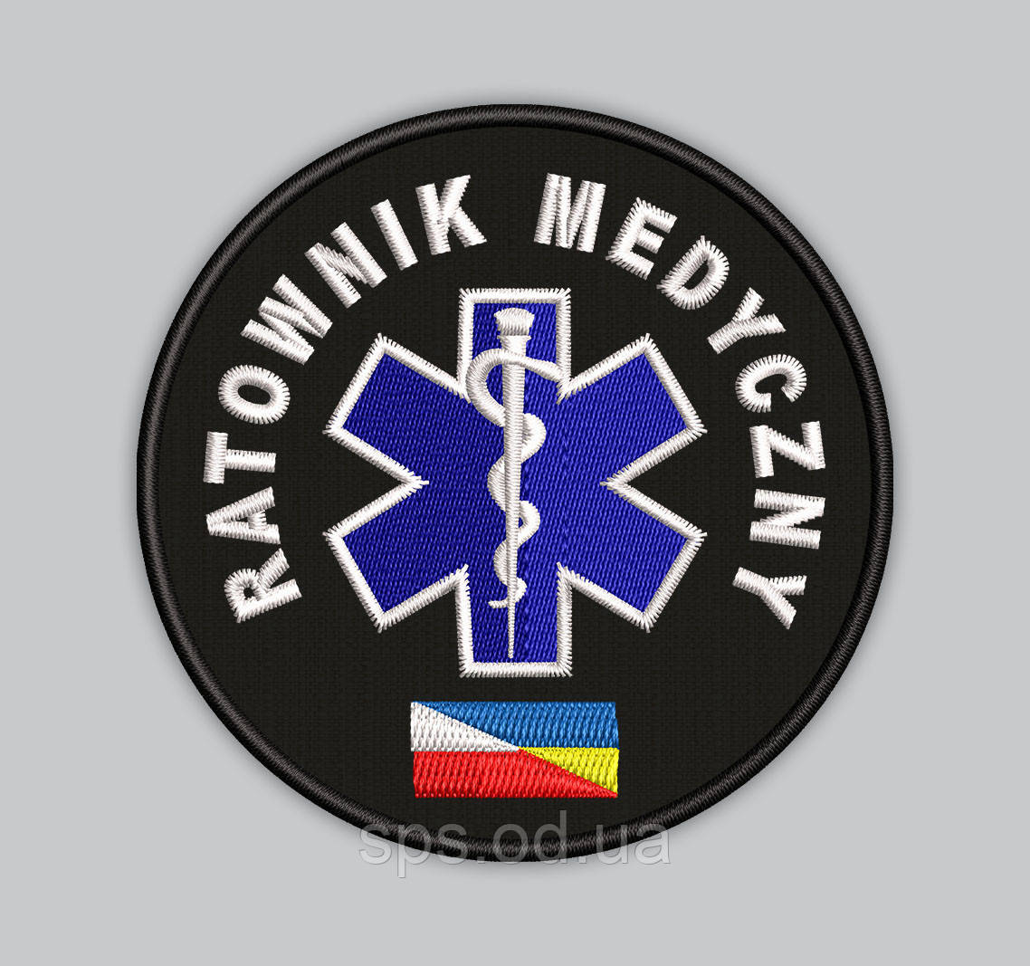 Шеврон "Ratownik Medyczny" Фельдшер (Україна-Польща) 8 см (Термін під замовлення 7-14 днів)