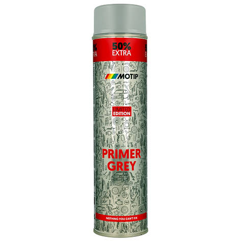 Акриловий ґрунт спрей сірий Motip Primer Spray Grey Limited Edition 600мл, фото 1