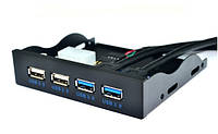 SM Контроллер в отсек 3,5" 2xUSB3.0 + 2xUSB2,0, 4 порта, 20pin to 2 port USB 3.0