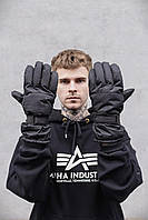 Перчатки мужские Skier черные, пуховые перчатки, зимние теплые перчатки DAYK