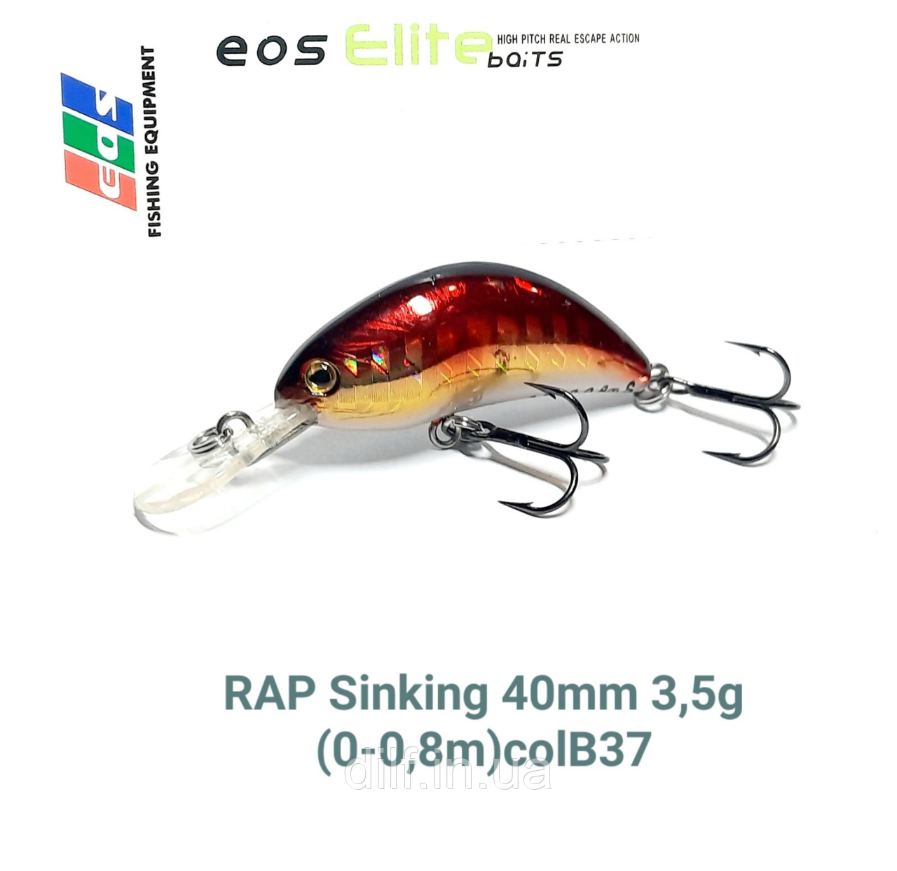 Воблер EOS RAP Sinking вага 3.5g заглиблення 0-0.8м (колір B37), фото 1