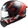 МОТОШОЛОМ ЗАКРИТИЙ LS2 FF805 THUNDER C RACING1 КОЛІР RED WHITE, фото 2
