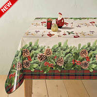 Новорічна Скатертина Клеєнка "Декорама" на флізеліновій основі. Ширина: 1,4 м