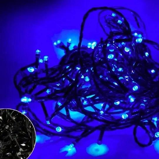 Гірлянда світлодіодна нитка 32 м синя 500 LED гірлянда на ялинку, для дому (чорний провід)   Гірлянда заряджена на радість та свят