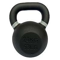 Чугунная гиря 24 кг цельная WCG Kettlebell металлическая, окрашенная для дома и спортзала