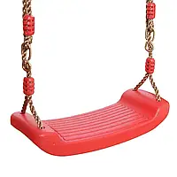 Детские качели пластиковые на веревке от 2 лет WCG BLOW (S) Red для детской площадки, дома и сада до 100 кг