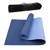 Фитнес-коврик с чехло Yoga Mat TPE 1,83мx0,61мx6мм для фитнеса, йоги, тренировок (MS0613)