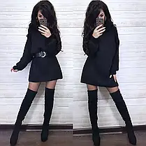 Сукня туніка тепла в'язана з довгим рукавом, фото 4