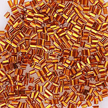 Бісер чеський рубка Preciosa 1", 5 г, 422, прозорий зі срібною серединкою, жовтогарячий