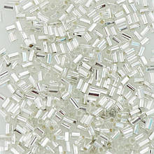 Бісер чеський рубка Preciosa 1", 5 г, 431, прозорий зі срібною серединкою, білий