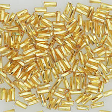 Бісер склярус Preciosa 2", 5 г, 439, прозорий зі срібною серединкою, золото
