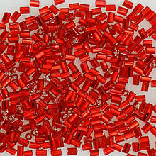 Бісер чеський рубка Preciosa 1", 5 г, 423, прозорий зі срібною серединкою, червоний