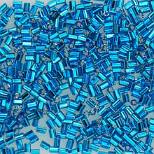 Бісер чеський рубка Preciosa 1", 5 г, 424, прозорий зі срібною серединкою, синій