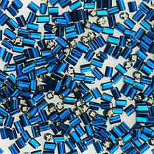 Бісер чеський рубка Preciosa 1", 5 г, 425, прозорий зі срібною серединкою, синій