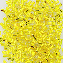 Бісер чеський рубка Preciosa 1", 5 г, 435, прозорий зі срібною серединкою, жовтий