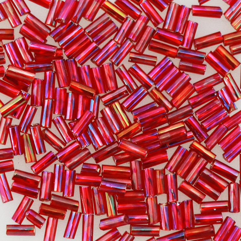 Бисер стеклярус Preciosa 2", 5г, 445, прозрачный с серебряной ...