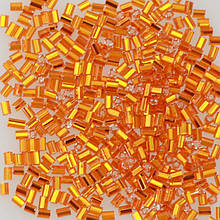 Бісер чеський рубка Preciosa 1", 5 г, 436, прозорий зі срібною серединкою, жовтогарячий