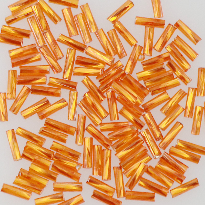 Бісер склярус чеський Preciosa 3", 5 г, 460, прозорий зі срібною серединкою, жовтогарячий, фото 1