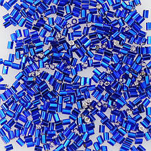 Бісер чеський рубка Preciosa 1", 5 г, 429, прозорий зі срібною серединкою, синій