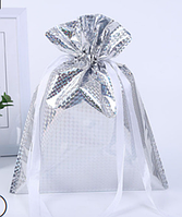 Пакет новогодний подарочный Серебряный размер 24*32 Код 00-0151