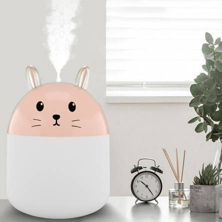 Зволожувач повітря, нічник Humidifiers Rabbit ультразвуковий 2в1 з Led підсвічуванням, фото 1