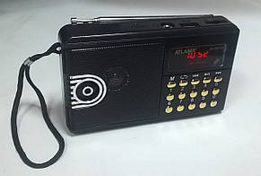 Радіоприймач з USB ATLANFA AT-R21U +SD+дисплей+ліхтарик