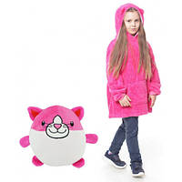 Детский плед с рукавами и капюшоном детский Huggle Pets Hoodie RD-07 Худи для детей Розовый