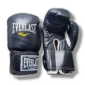 Боксерські рукавички EVERLAST 12 oz шкіра чорні