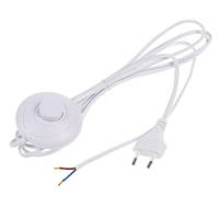 Выключатель для светильников(бра) круглый с кабелем и вилкой Lemanso LMA099, 1,9м белый