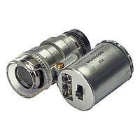 SM Микроскоп карманный N0.9882, в чехле, c LED и UV подсветкой, кратность увеличения 60X