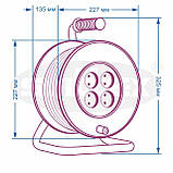 Подовжувач на котушці 50м SVITTEX 2х1,5мм 16А 3680Вт SV-007-В, фото 2