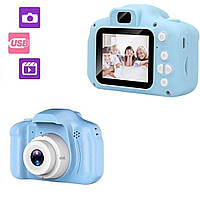 ПротивоударныДетский цифровой фотоаппарат GM14 с функцией видео Kids Camera с играми Голубой MNG