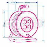 Подовжувач на котушці 50м 2х2,5мм SVITTEX 16А 4100Вт SV-021-В чорний, фото 2