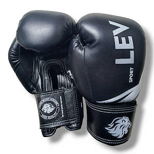 Боксерські рукавички LEV SPORT ТОП 12 oz стрейч чорні