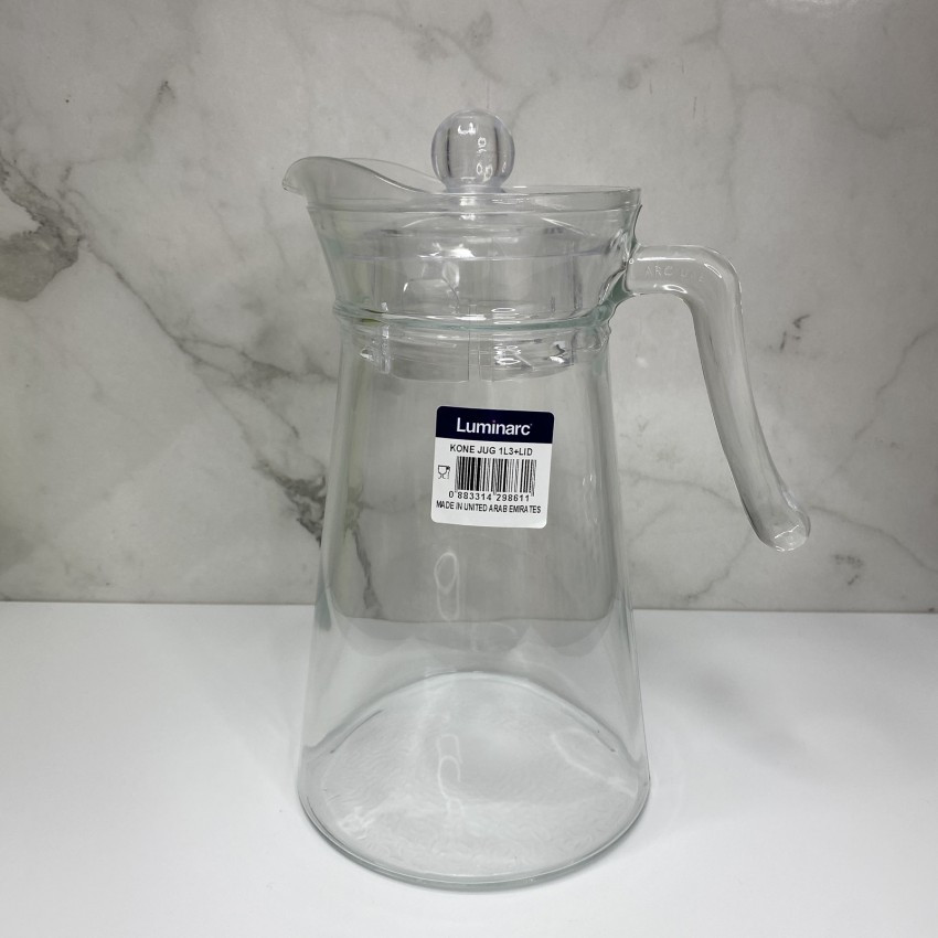 Глечик скляний з пластиковою кришкою1,3 л Luminarc Kone N1102, фото 1
