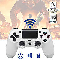 Беспроводной геймпад Play Station Dualshock 4 Bluetooth джойстик для приставки PS4 White Белый MNG