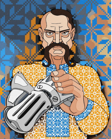 Картина за номерами українська тематика Український кіборг ©mosyakart 40*50см Ідейка Патріотичні картини