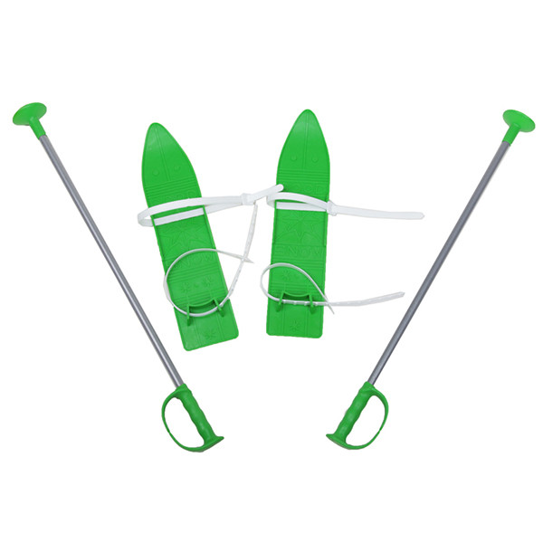 Набір лижний дитячий MARMAT 40 см (лижі +кріплення+ палки) зелені лижі дитячі, фото 1