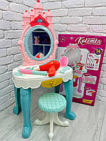 Яркий набор для девочек "Трюмо с зеркальцем м стульчиком", игровой набор с косметическим столиком