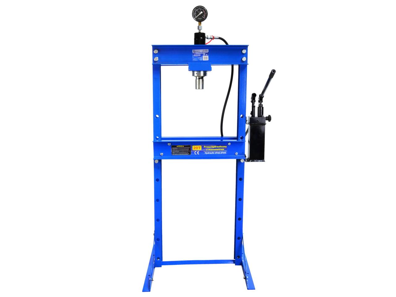 Прес гідравлічний 20T з манометром і ножним насосом. Geko G02082, фото 1