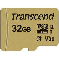 Карта памяти Transcend 32GB microSDHC class 10 UHS-I U3 V30 (TS32GUSD500S) PZZ