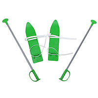 Набір лижний дитячий MARMAT 40 см (лижі +кріплення+ палки) зелені