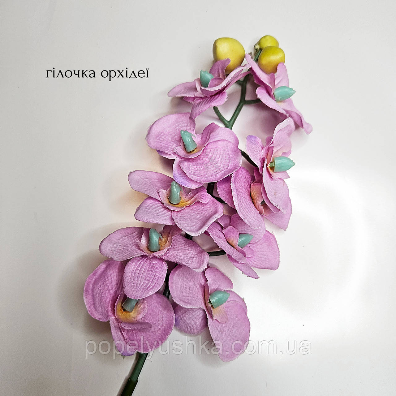 Штучна гілочка орхідеї з тканини, 40 см, фото 1