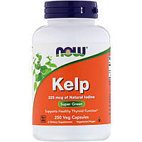 Натуральный Йод, (Ламинария), Kelp, Now Foods, 250 капсул