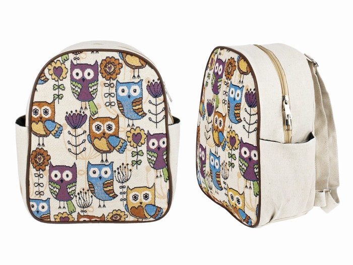 Модний рюкзак холщовий Совоньки, фото 1