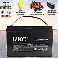Акумуляторна батарея універсальна UKC BATTERY 100Ah12V гелевий акумулятор для ДБЖ, інверторів MNG