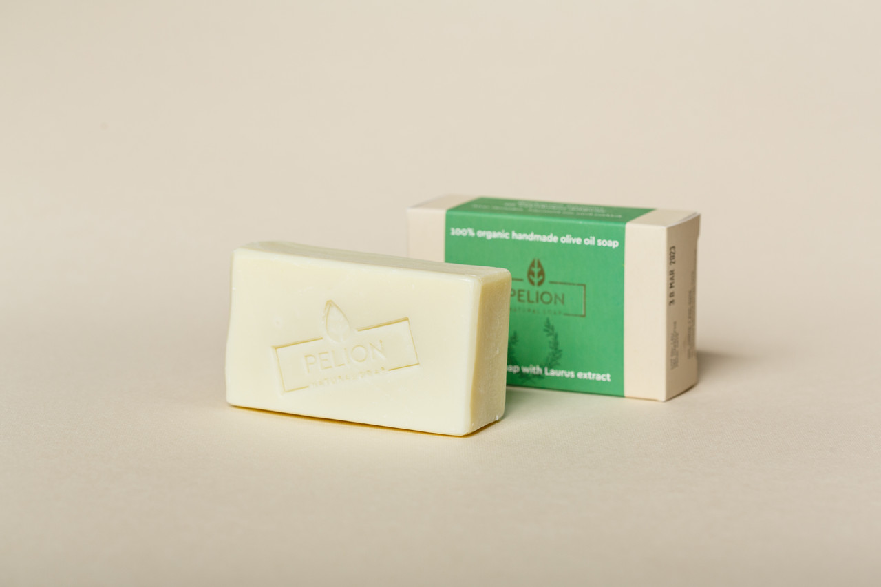 Органічне оливкове мило ручної роботи Лаврове (Pelion Natural Soap), 135g., Греція