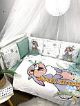 Комплекти в ліжечко для новонароджених Дитяча постільна білизна та балдахін Бортики-захист у дитяче ліжечко, фото 5